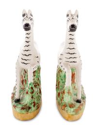 A Pair of Staffordshire Models of Zebras