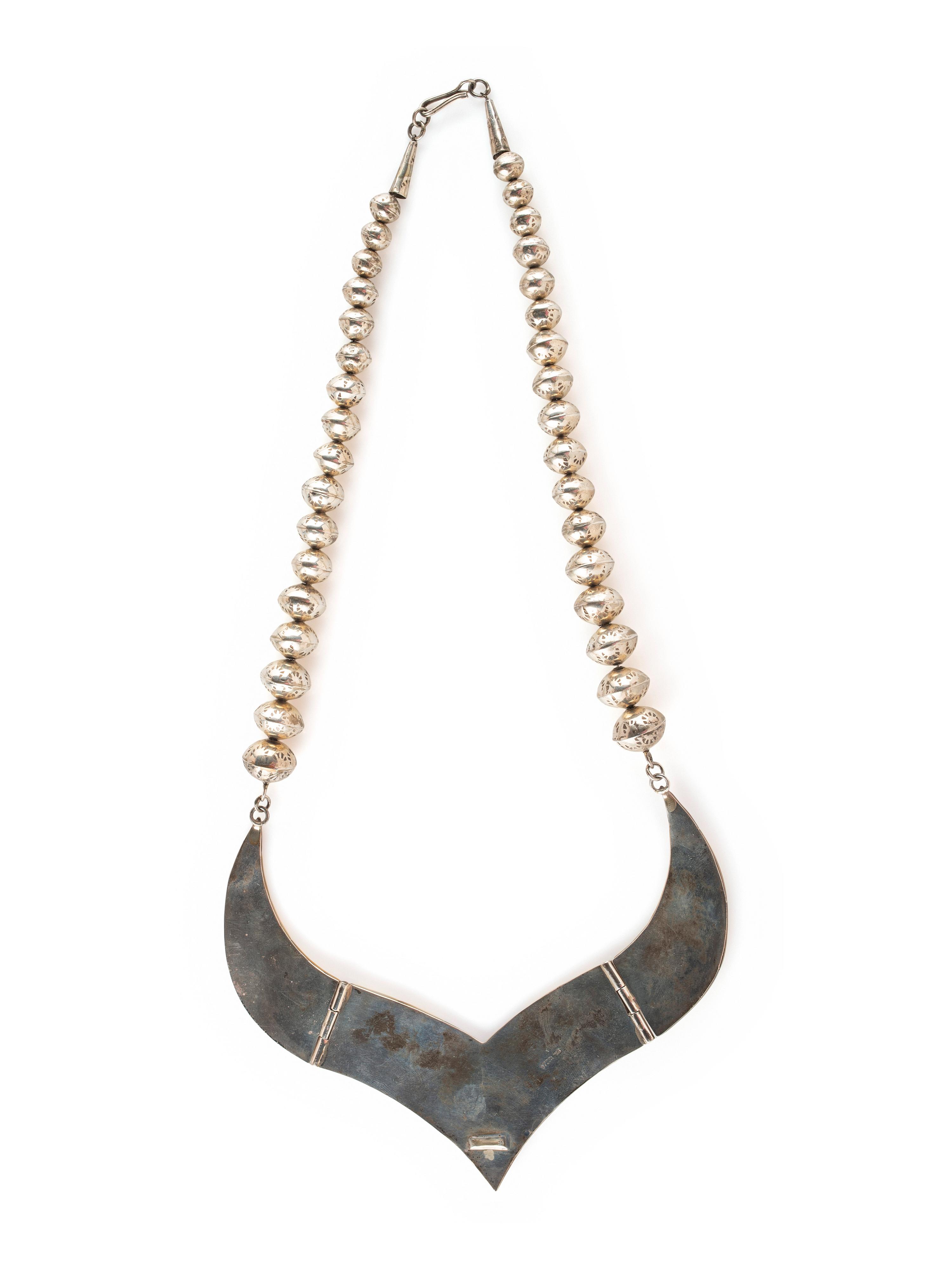 Zuni Sterling Silver and Mosaic Inlay Necklace