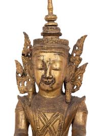 A Cambodian Gilt Papier-Mâché Seated Buddha Figure