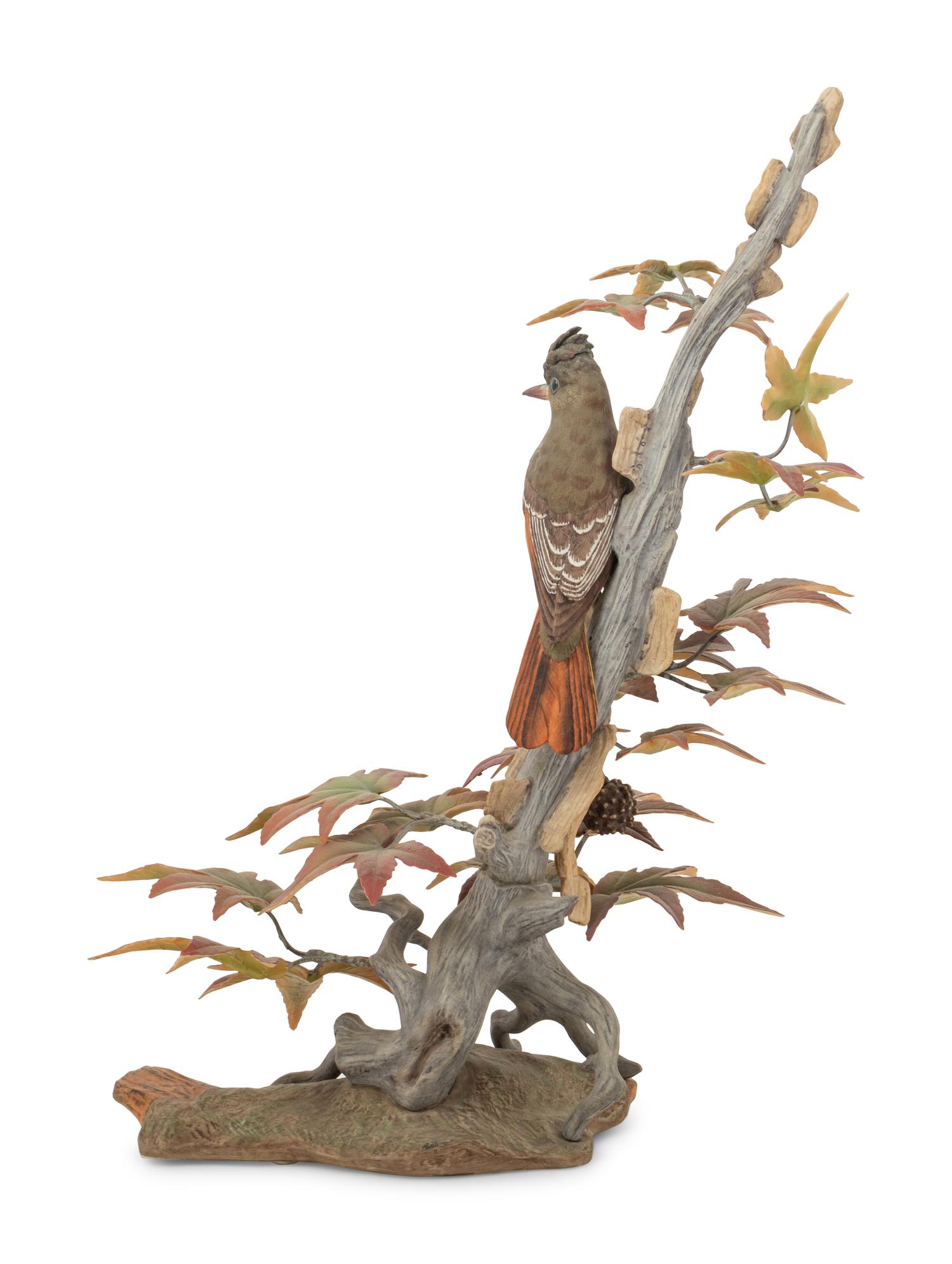 A Boehm Porcelain Crested Flycatcher Group