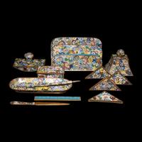 A Set of Chinese Cloisonné Enamel Scholar's Objects, 20th Century — 近代 掐絲琺琅文具一組