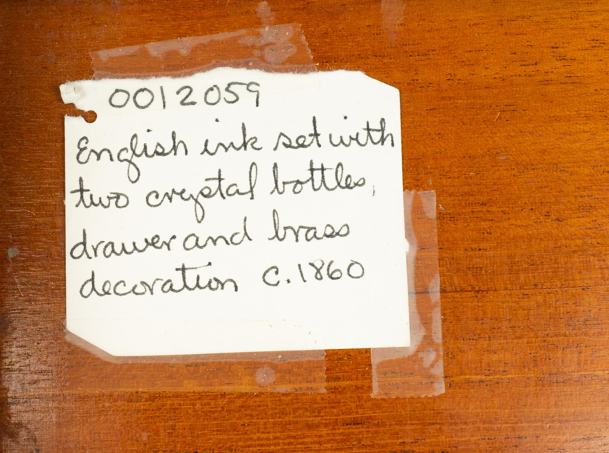 An English Brass Mounted Oak Inkwell — CIRCA 1860