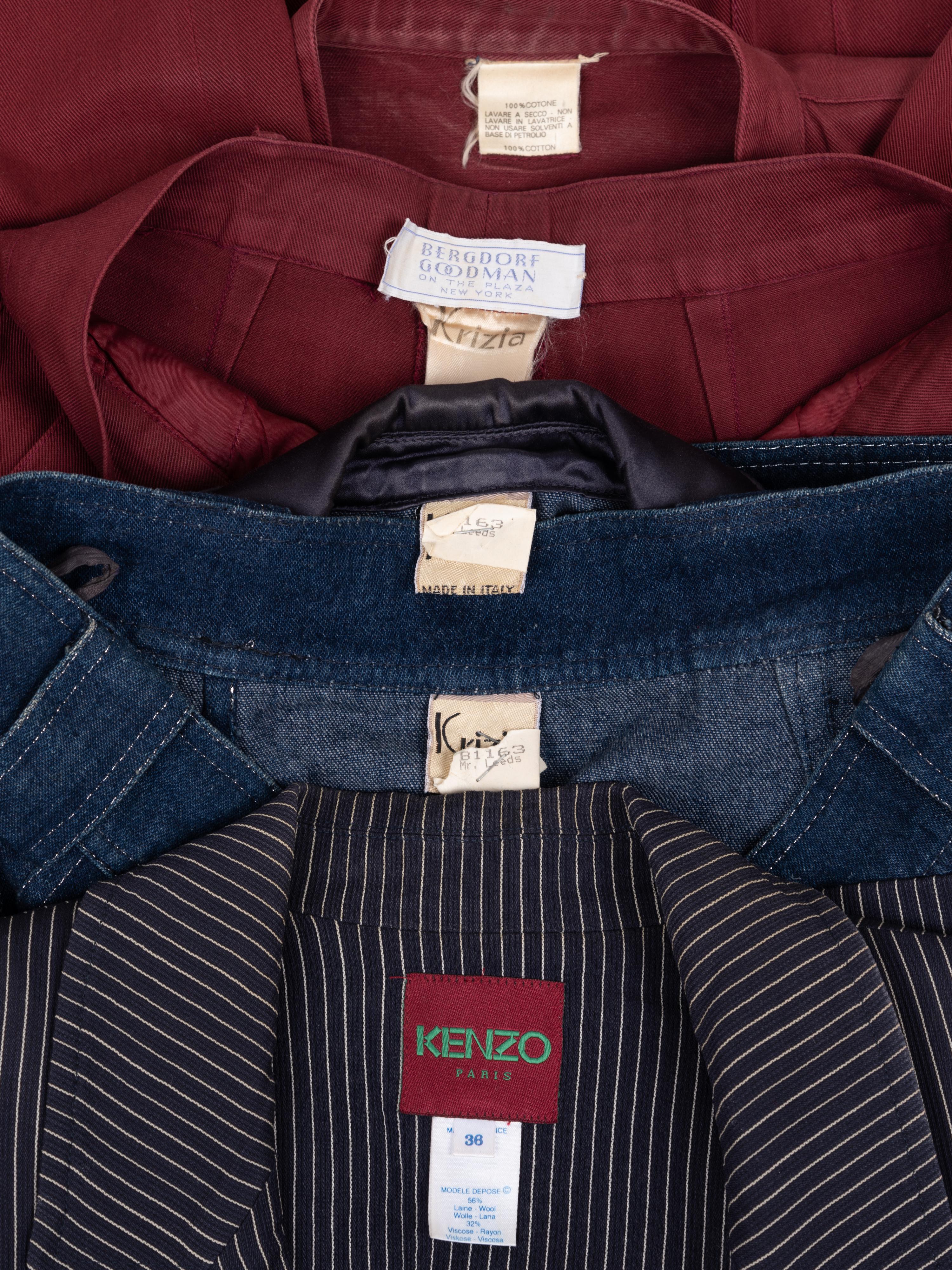 Three Designer Ensembles: Two Krizia and One Kenzo, 1980-90s