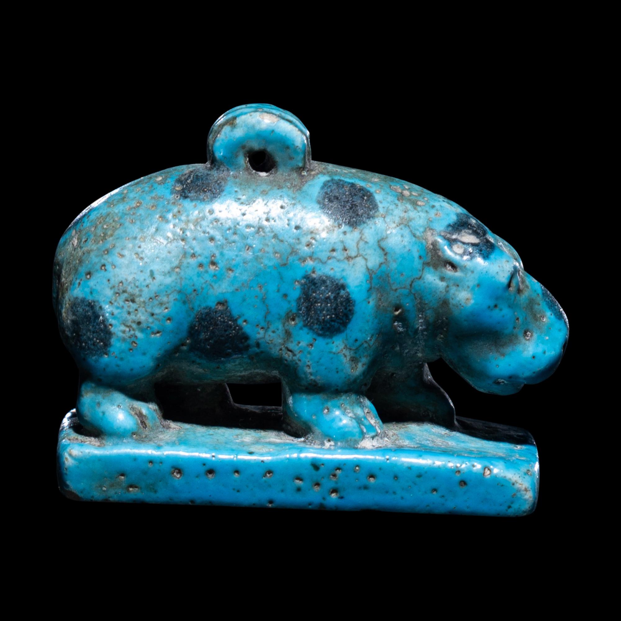 An Egyptian Faience Hippopotamus