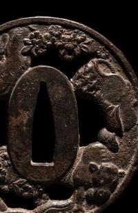 Two Japanese Cast Iron Tsuba