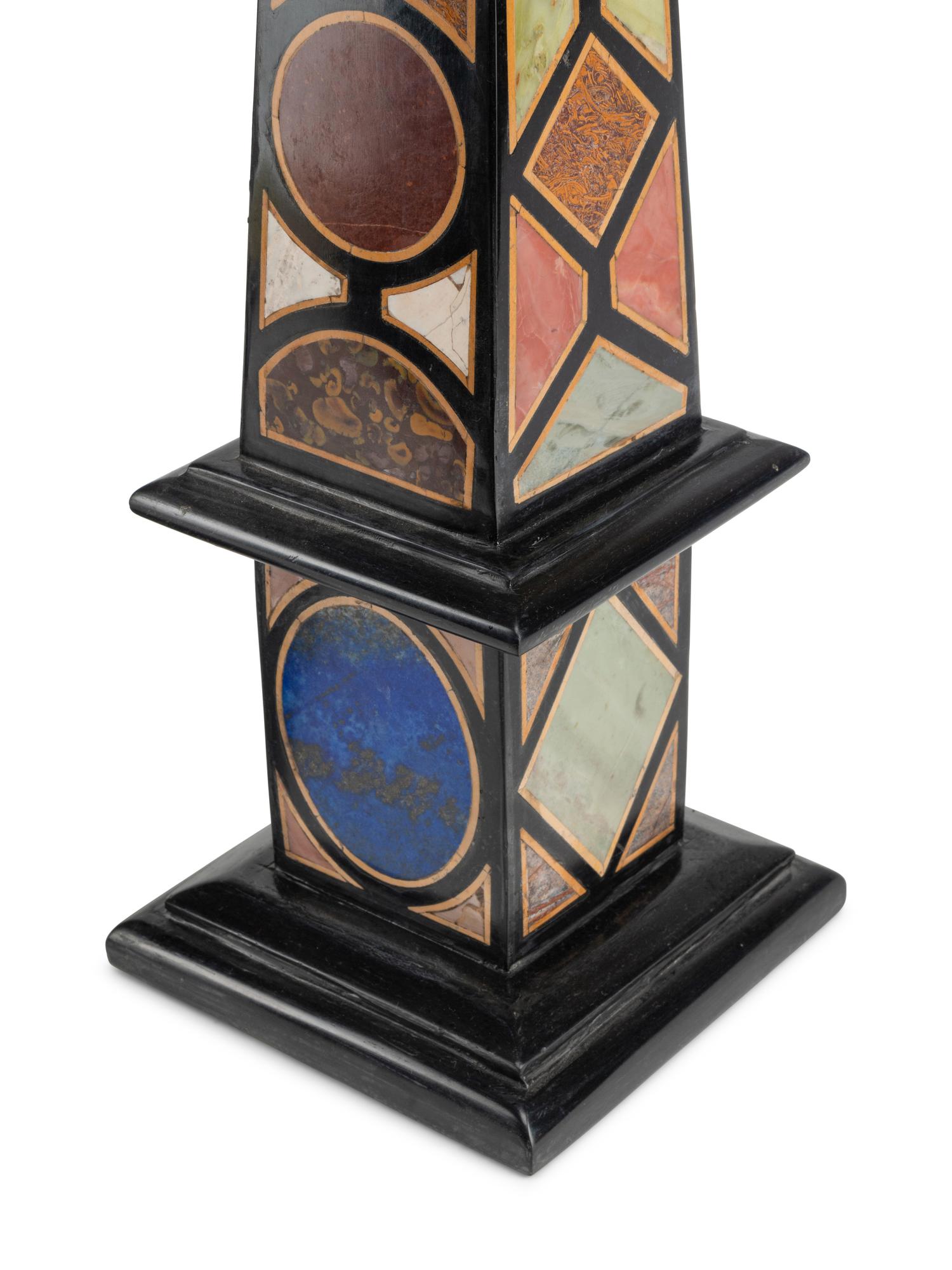 A Pair of Specimen Marble Obelisks