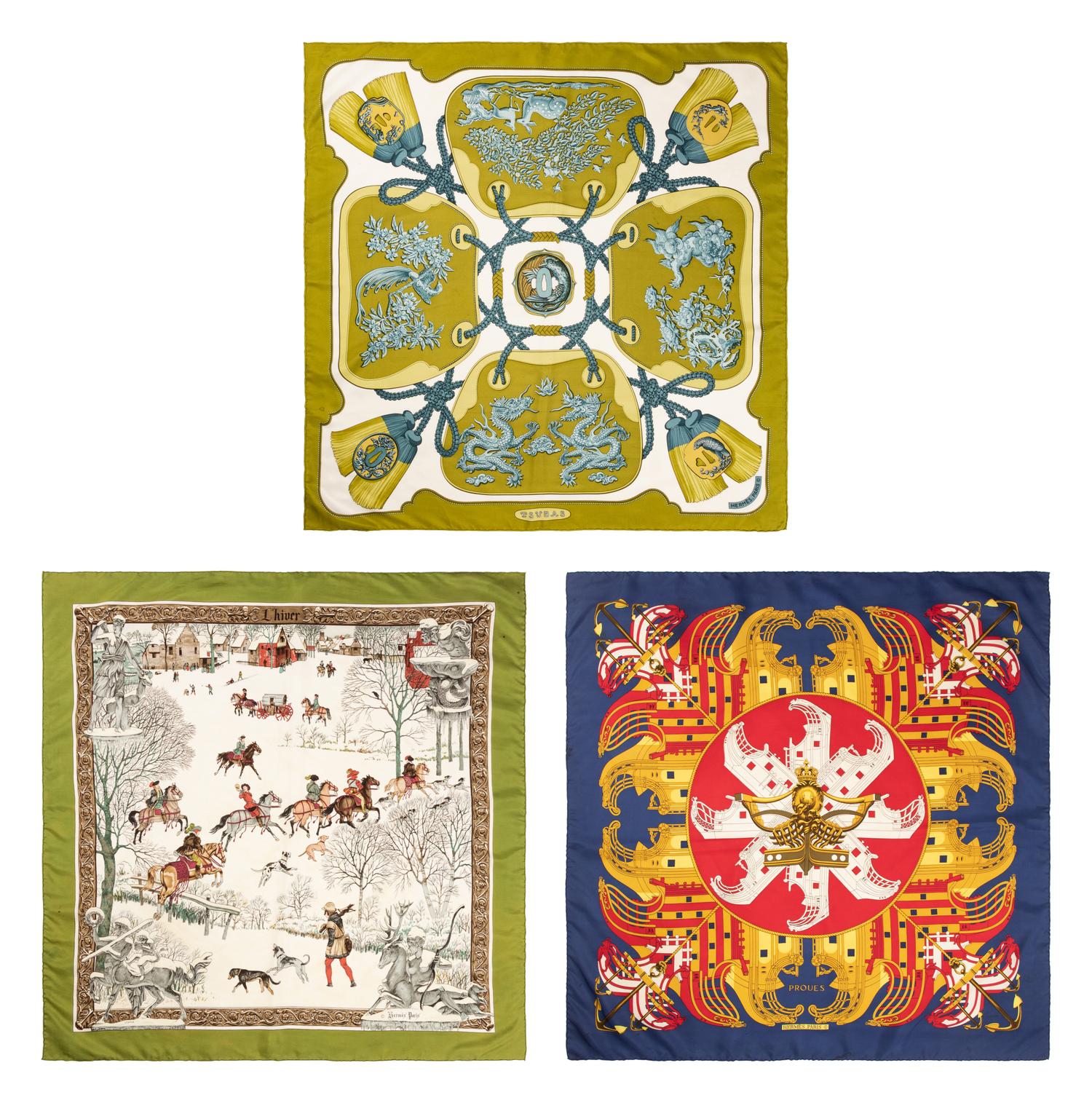 Three Hermès Scarves