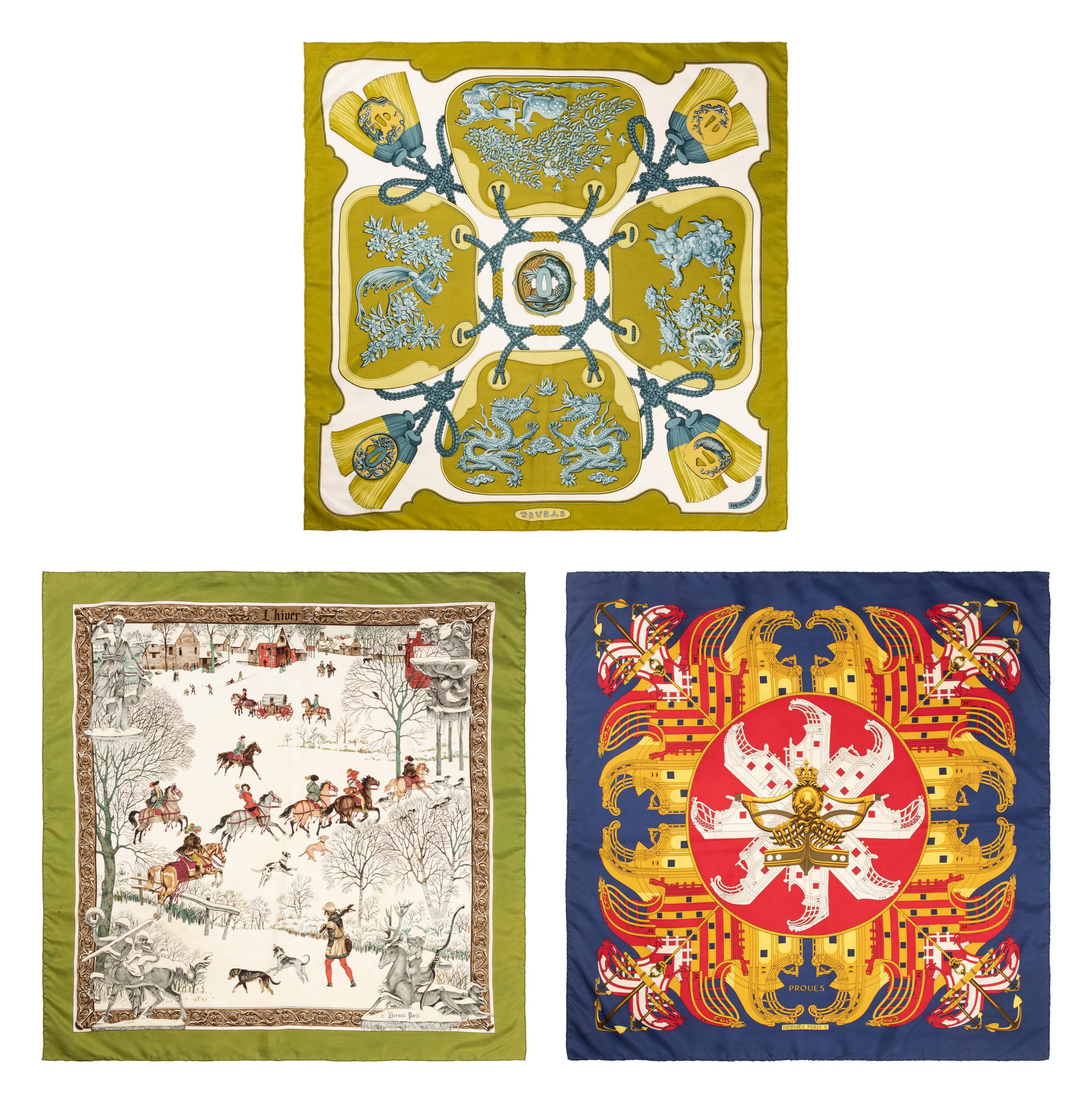 Three Hermès Scarves