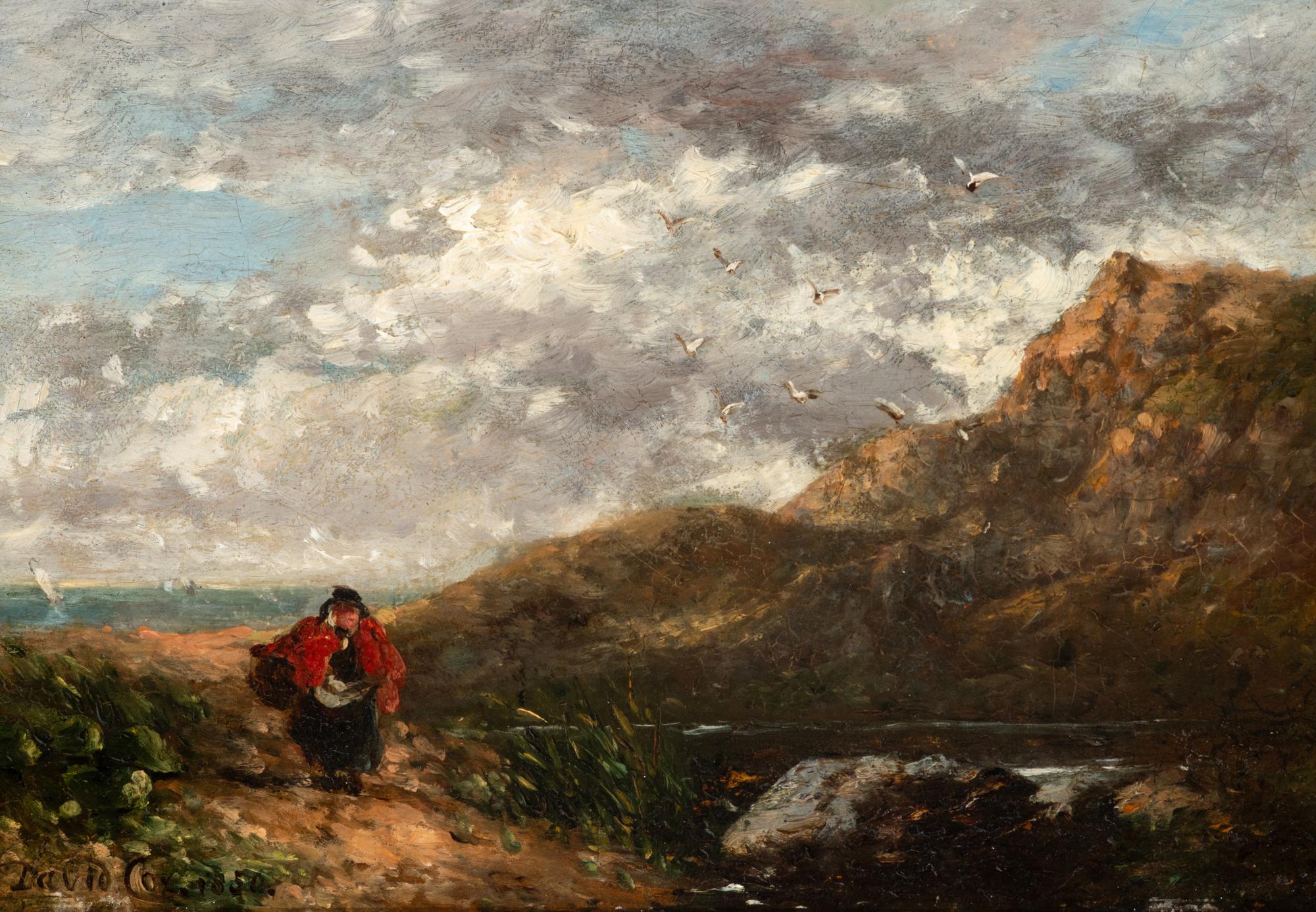 A Woman Walking on a Coastal Path, North Wales , 1850
