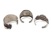 Navajo and Zuni Silver and Cluster Cuff Bracelets