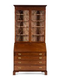 A George III Mahogany Bureau Bookcase
