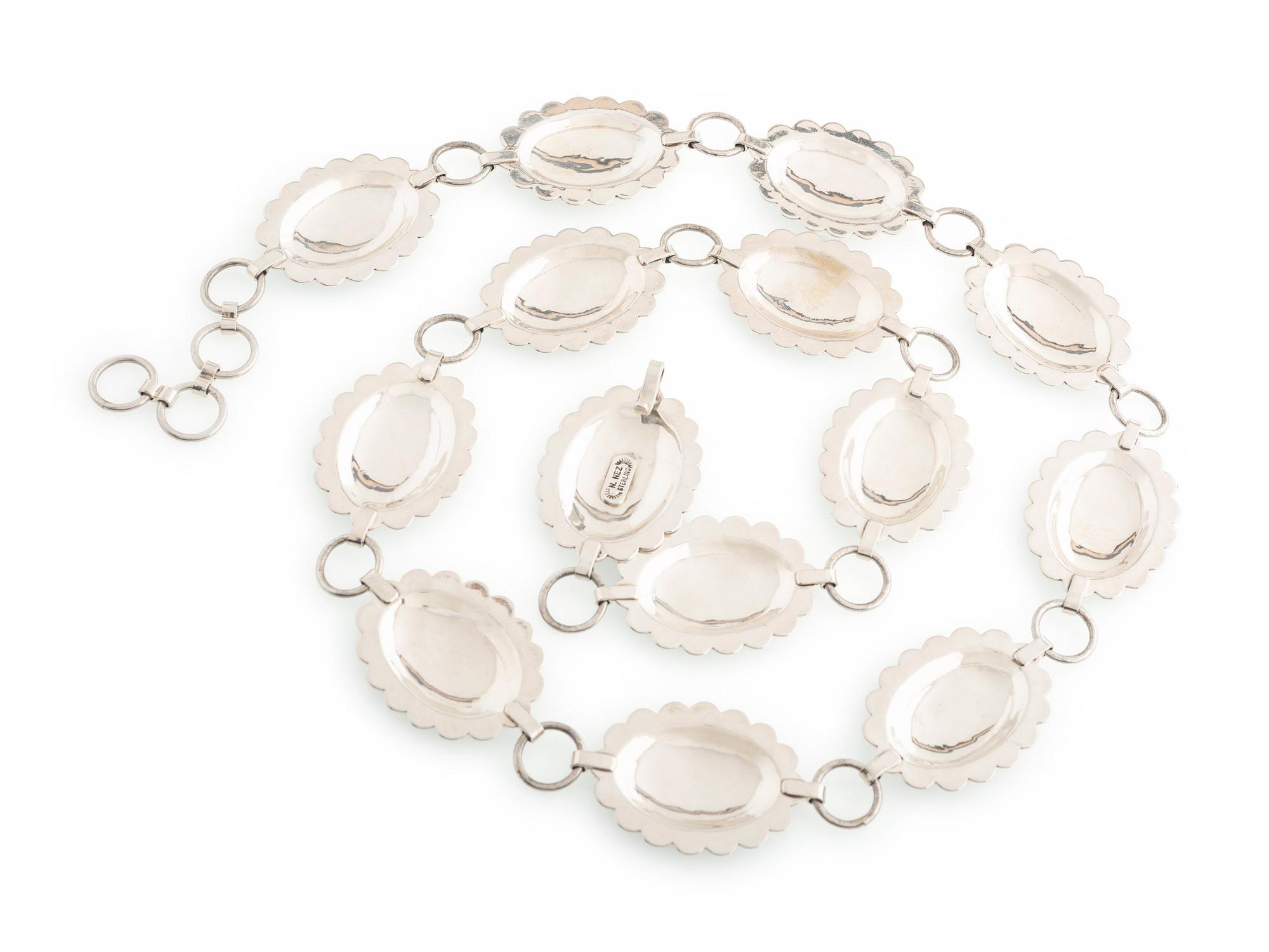 Sterling Silver Link Concha Belt