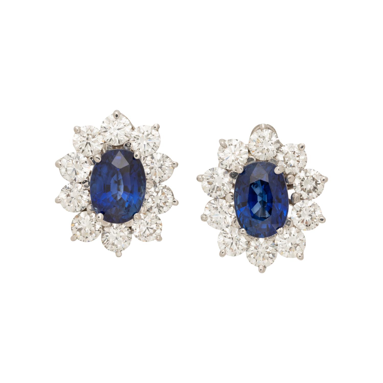 SAPPHIRE AND DIAMOND EARRINGS