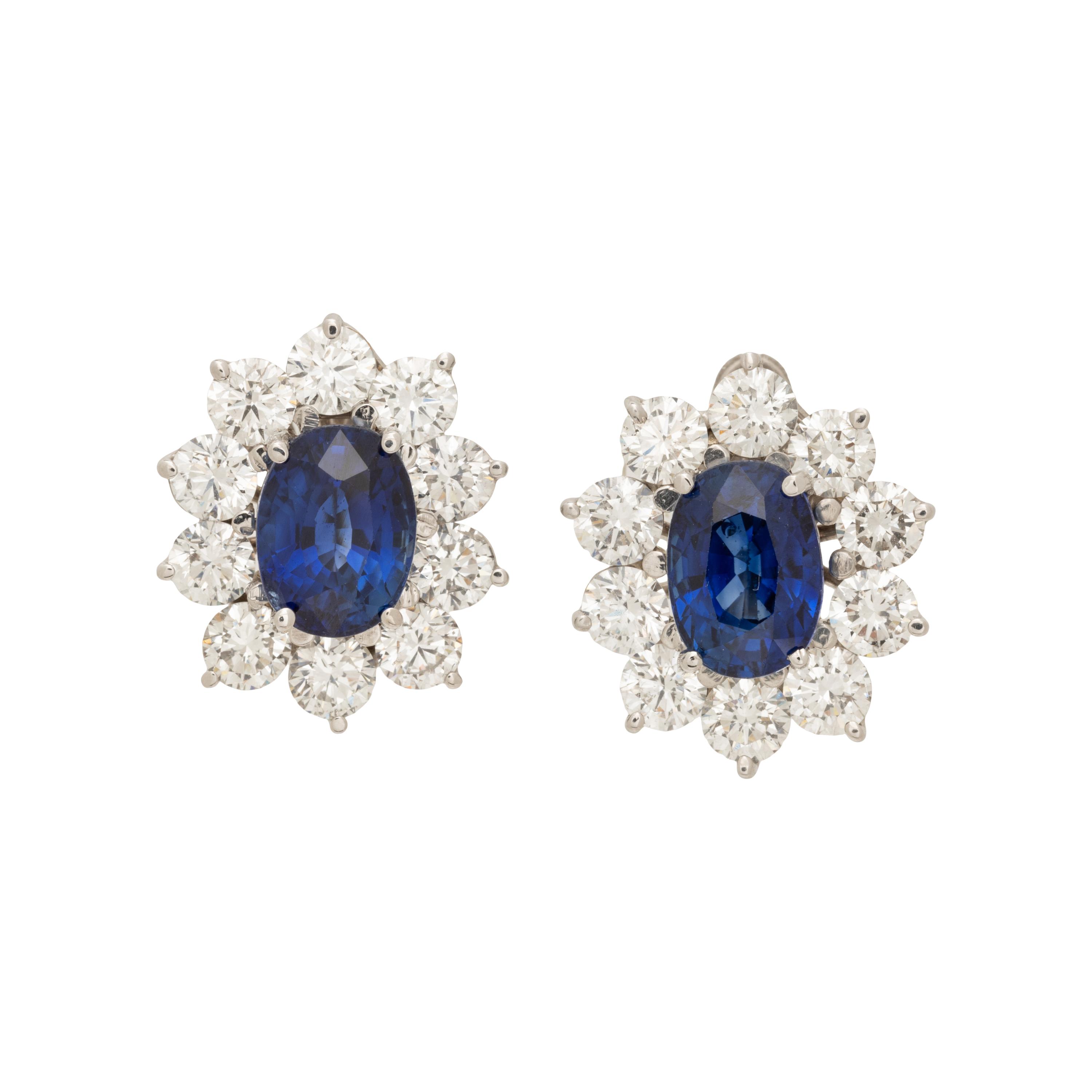 SAPPHIRE AND DIAMOND EARRINGS