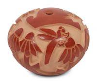 Miniature Carved Redware Seed Jar