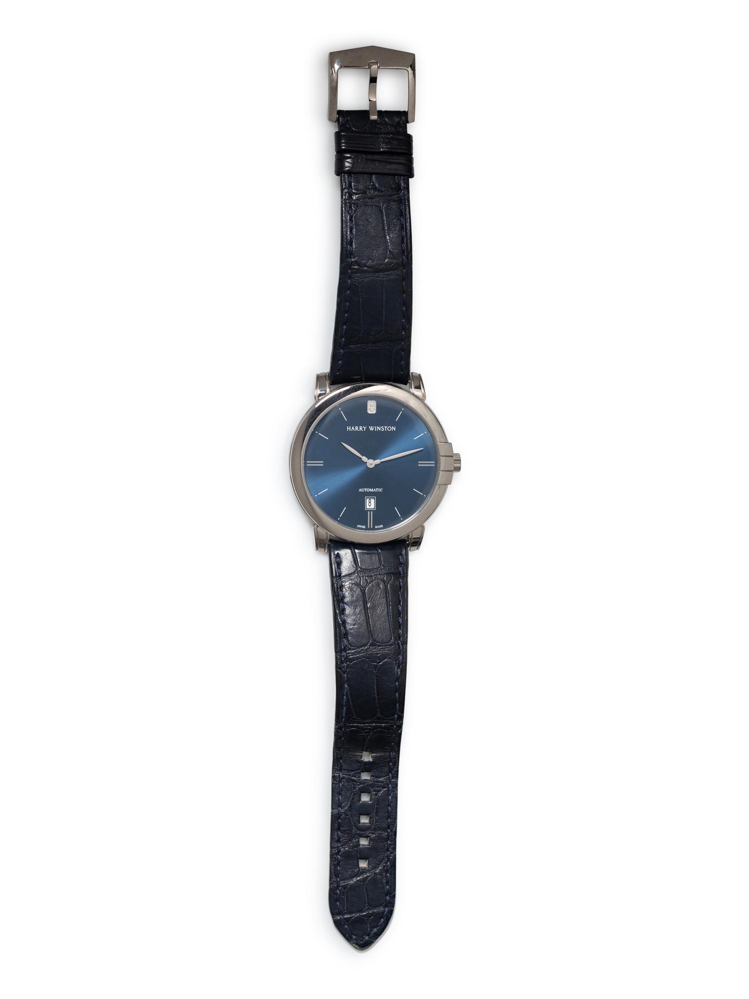 HARRY WINSTON, 18K WHITE GOLD 'MIDNIGHT' WATCH