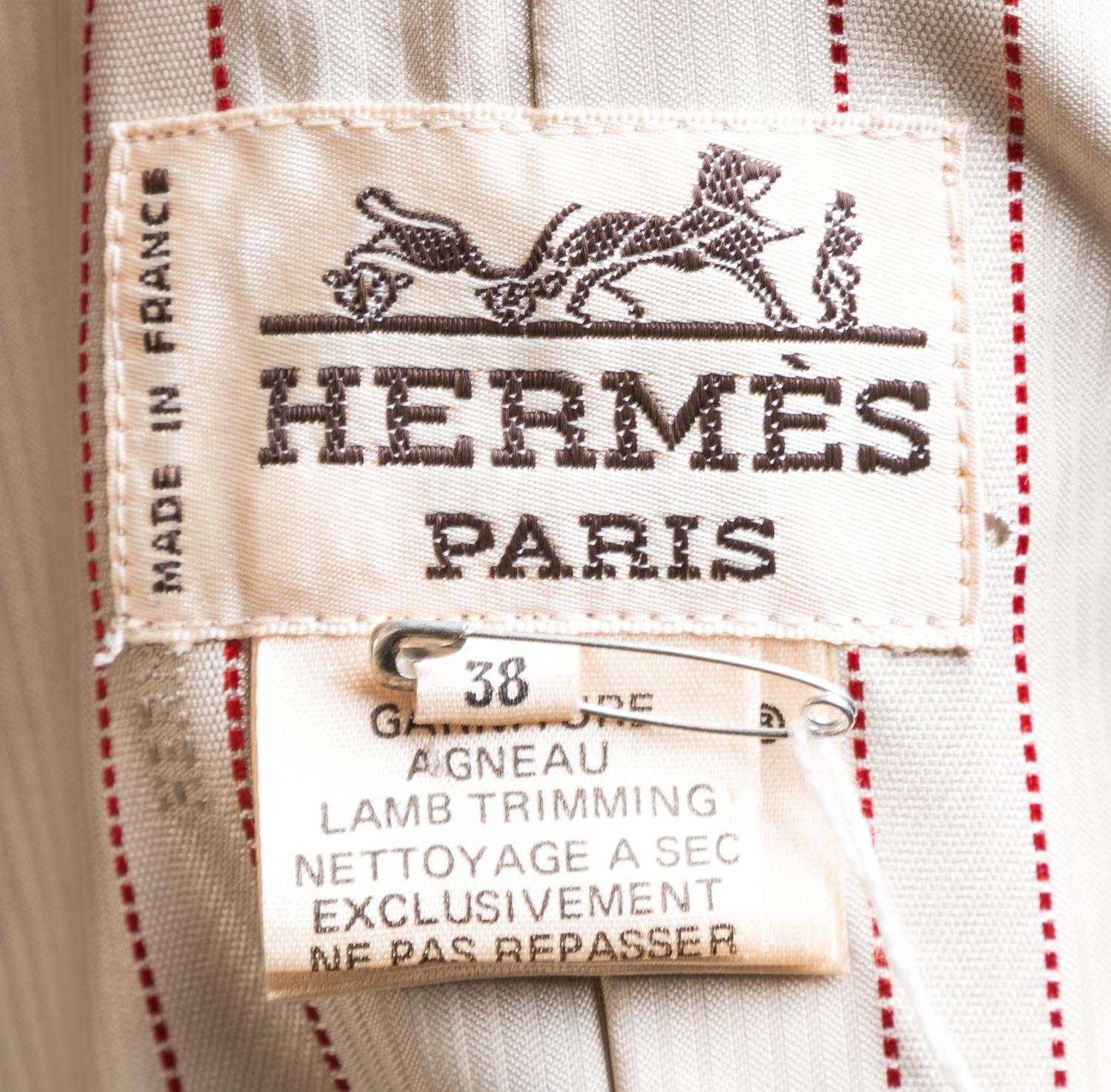 An Hermes Tan Wool Riding Jacket, Size 38.