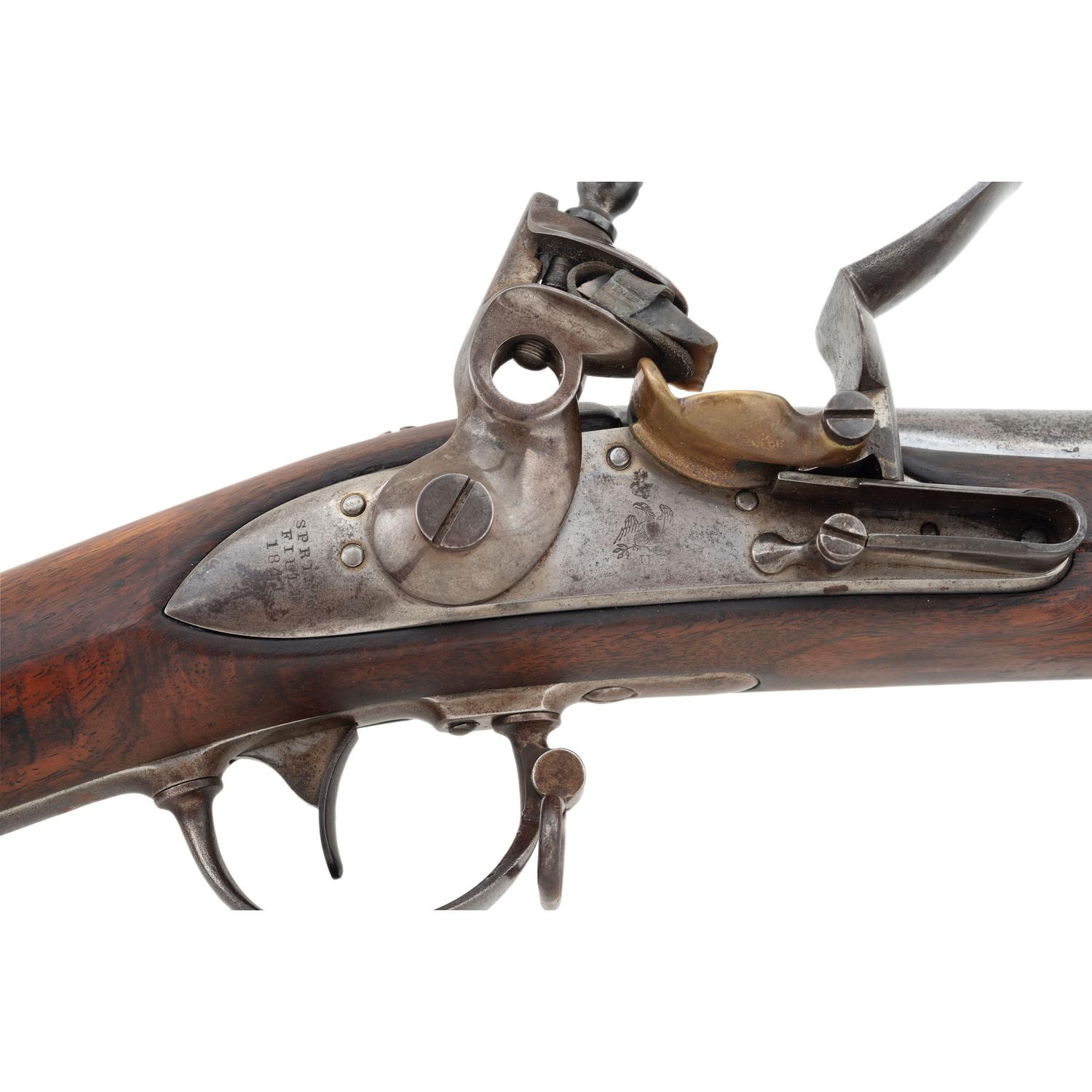 Rare US Springfield Model 1840 Musket in Original Flint