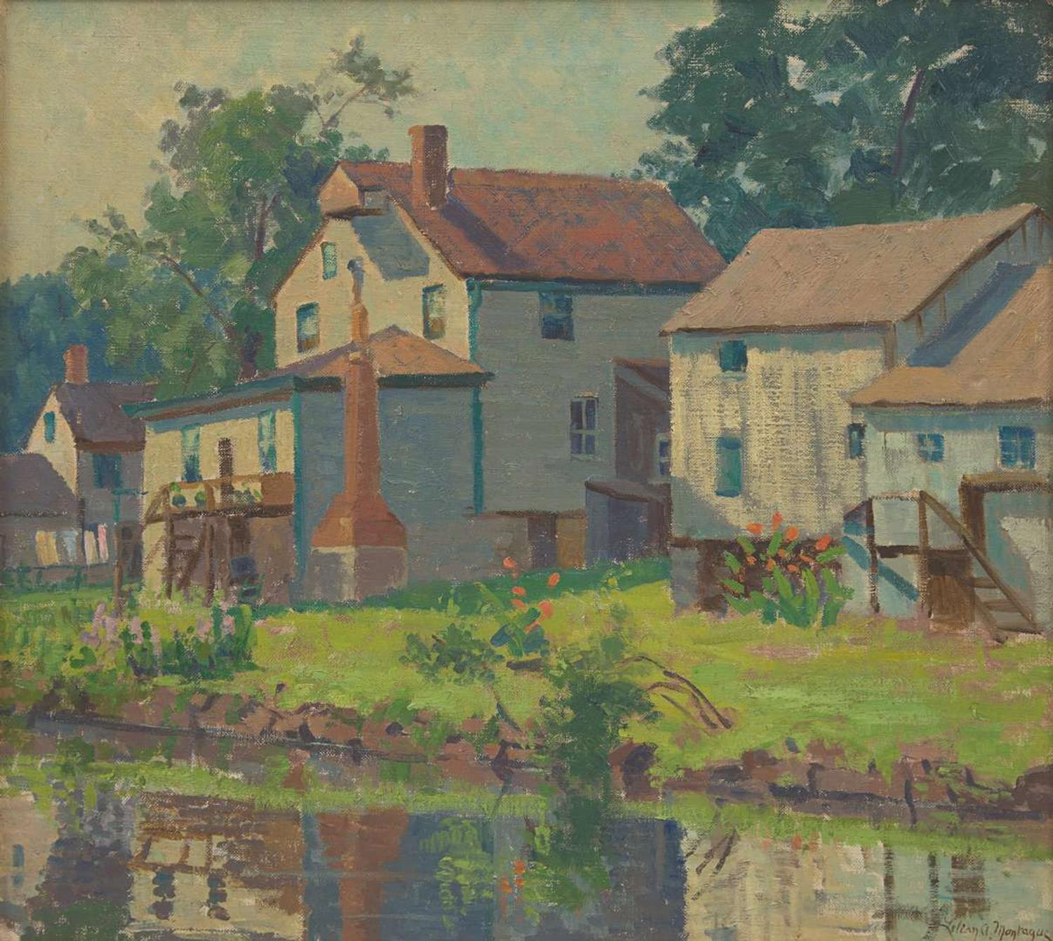 Lillian Amy Montague (American, b.1868) - Old Buildings on the Lehigh Canal