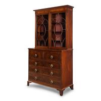 A George III Mahogany Bureau Cabinet
