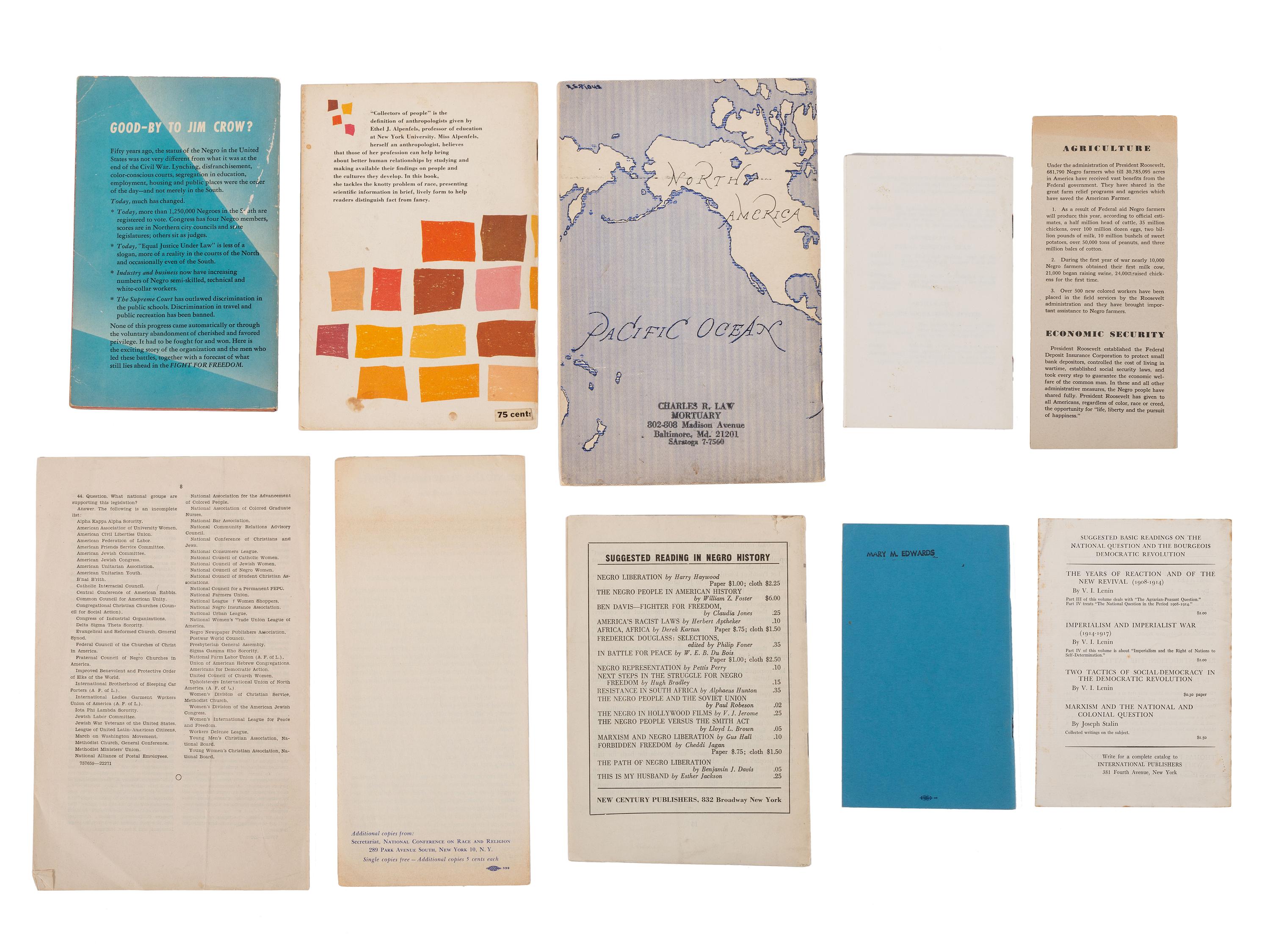 [CIVIL RIGHTS]. Large group of pamphlets, books, & publications ca 1940s-1970s.