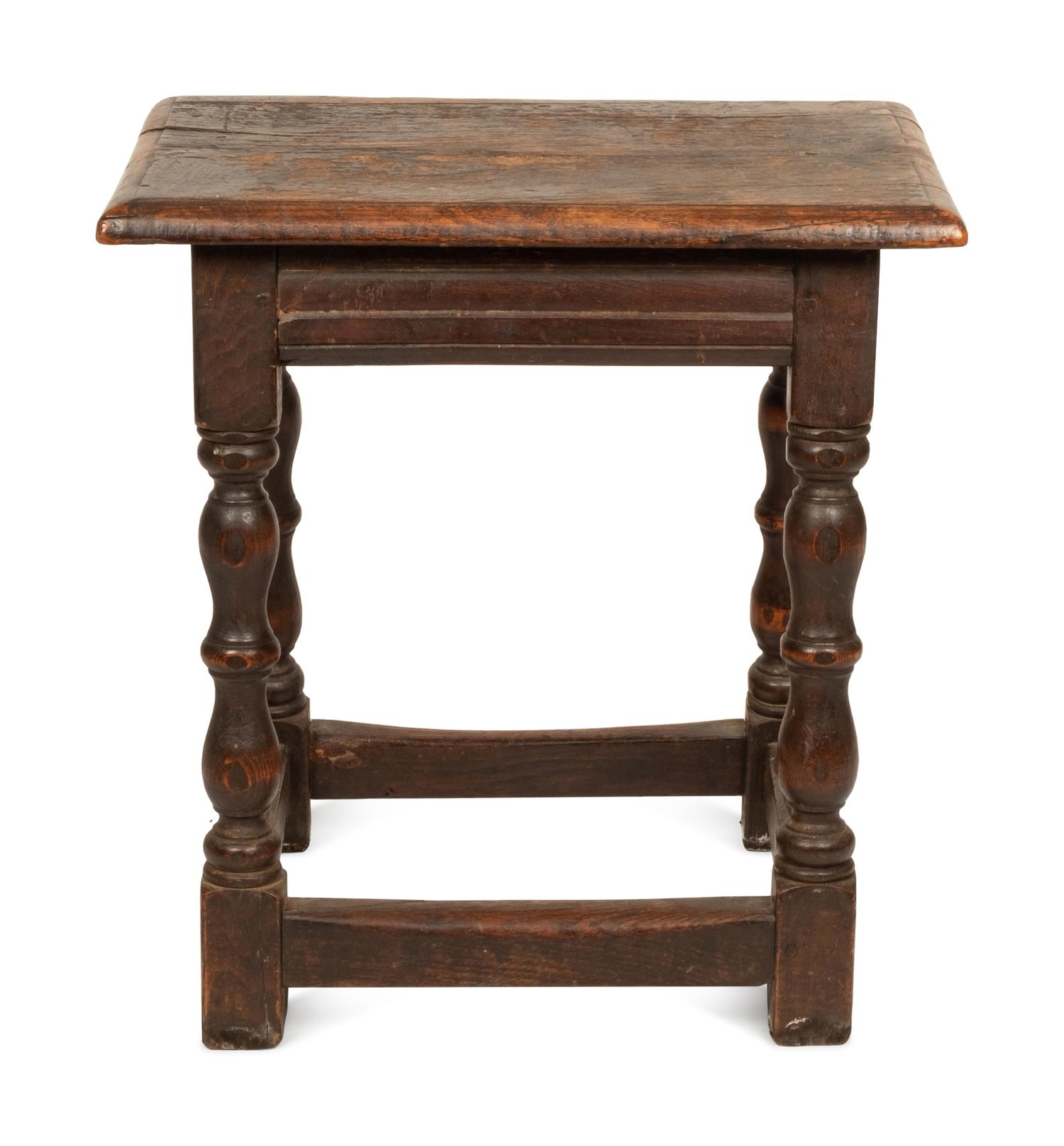 A William and Mary Oak Jointed Stool