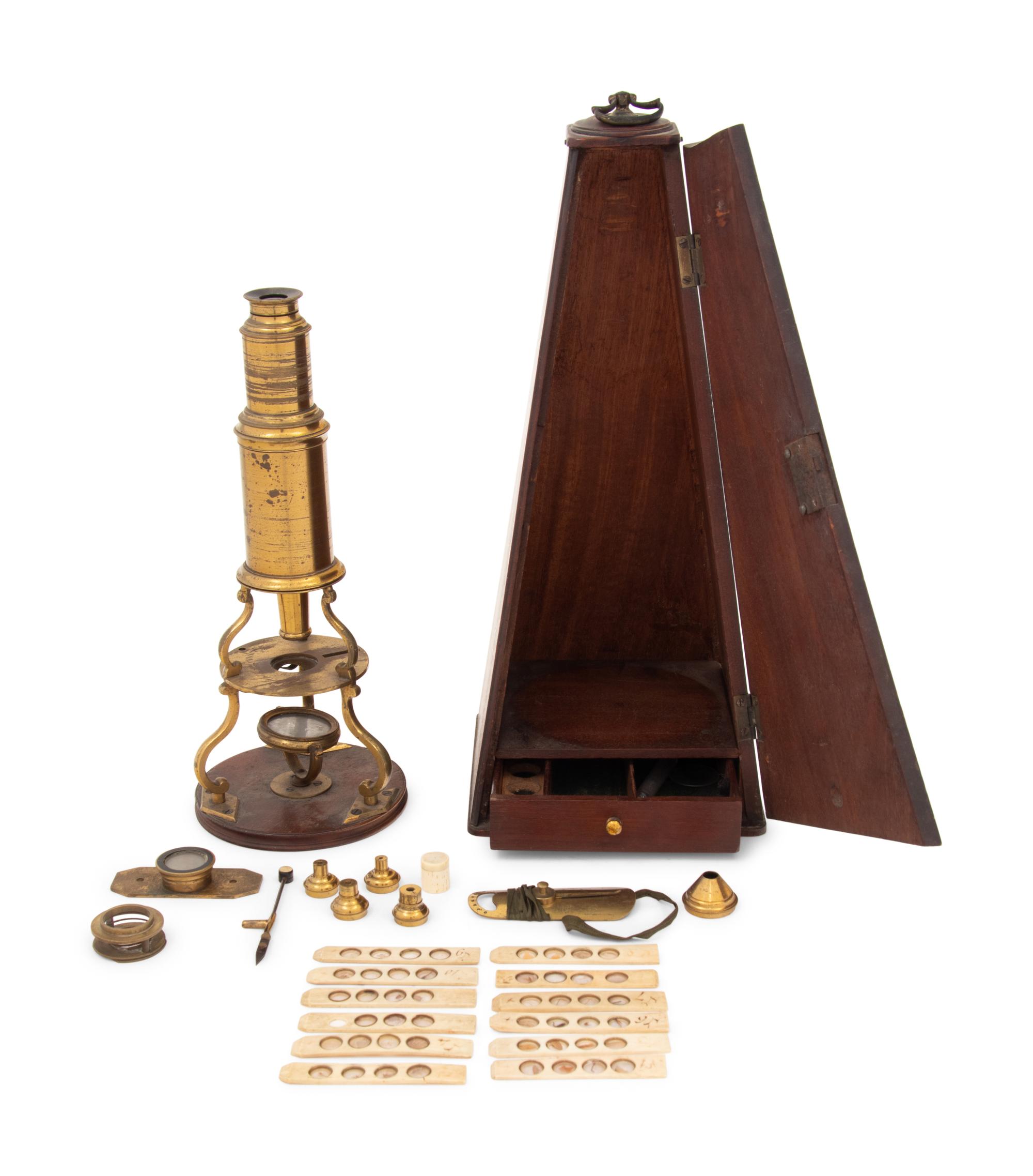 An English Brass Culpepper-Type Microscope