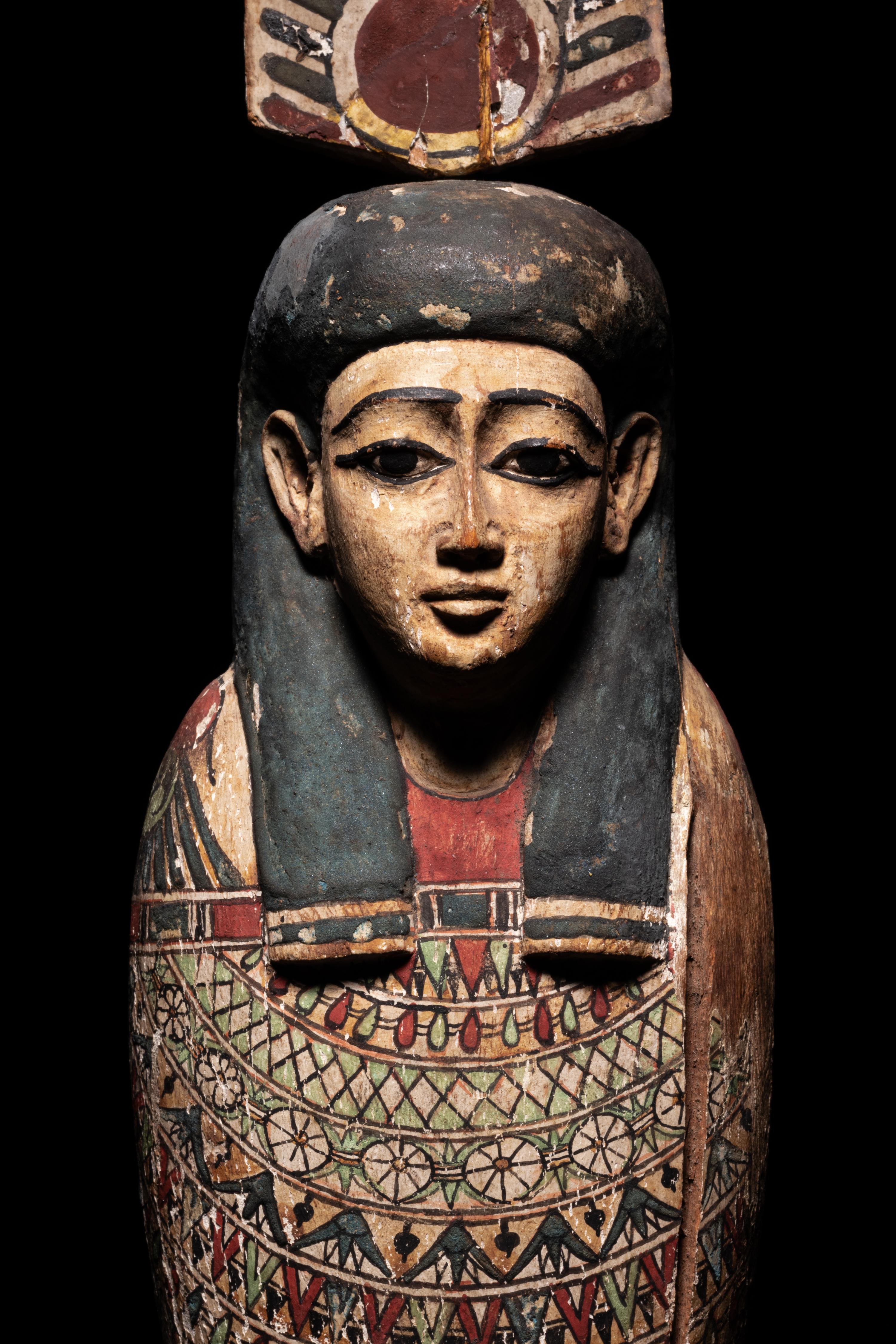 An Egyptian Painted Wood Ptah-Sokar-Osiris