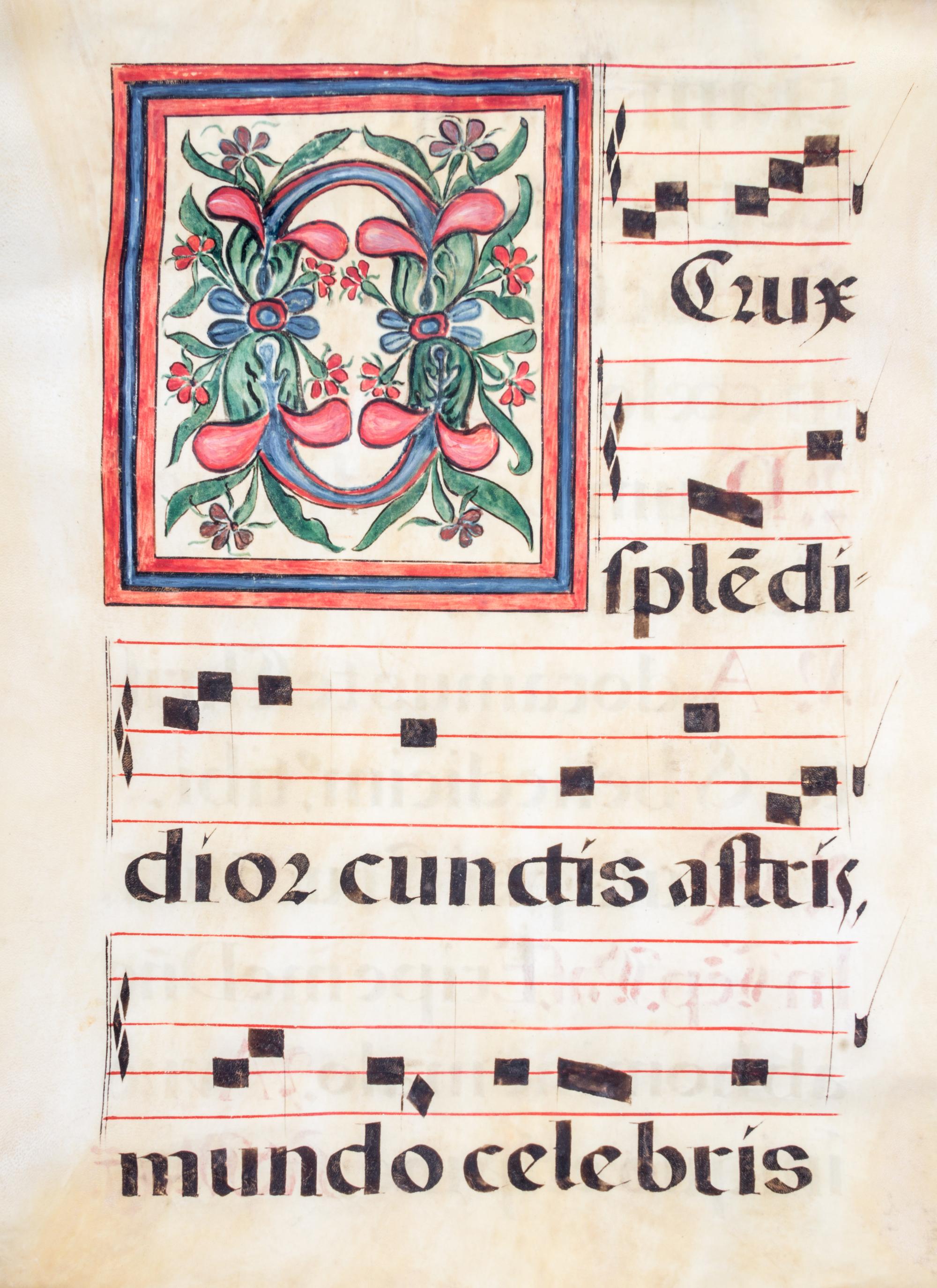 (ILLUMINATED MANUSCRIPT) Two antiphonal leaves, on vellum