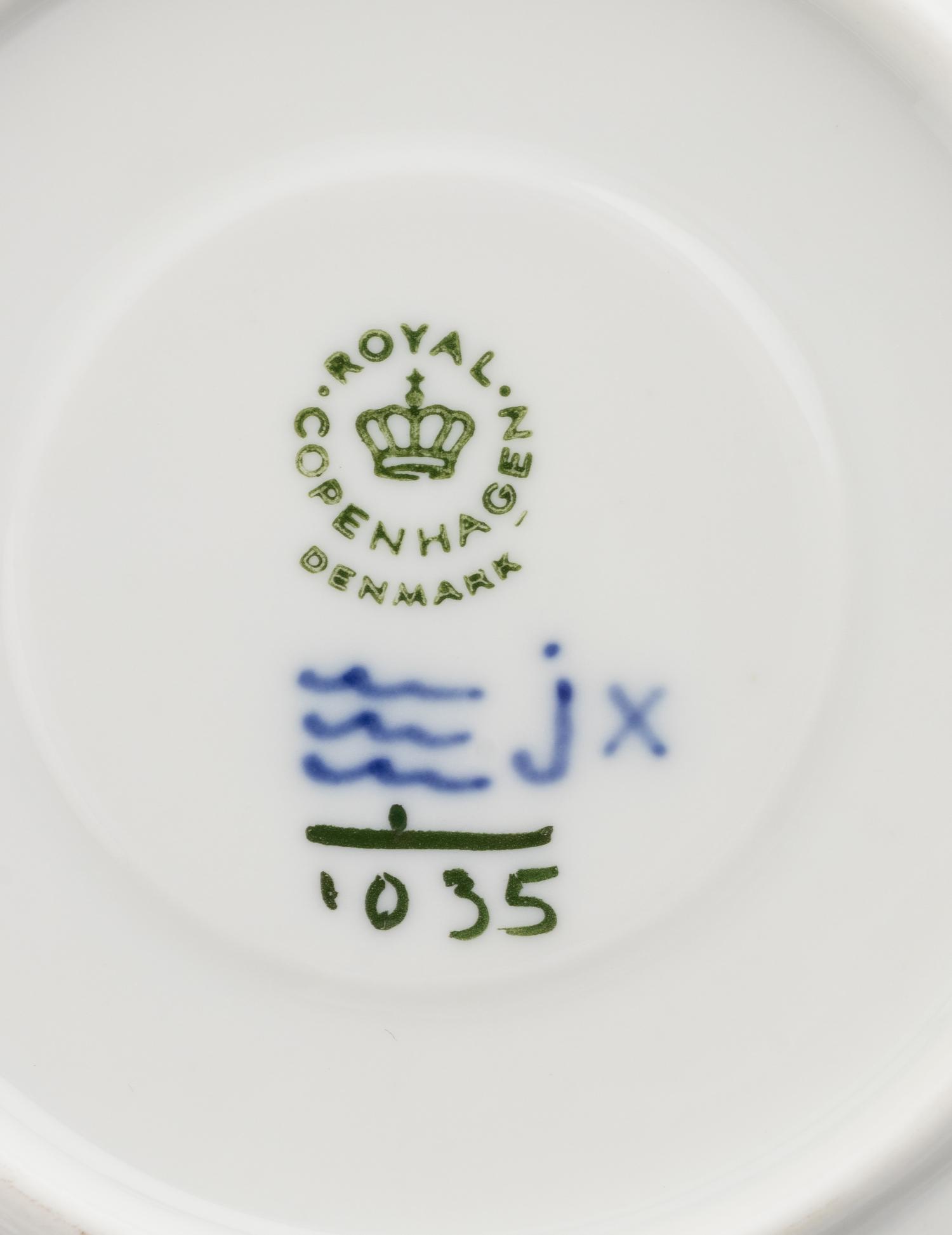 A Royal Copenhagen Blue Fluted Porcelain Tea Service