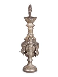 A Large Neoclassical Silvered Metal Ewer