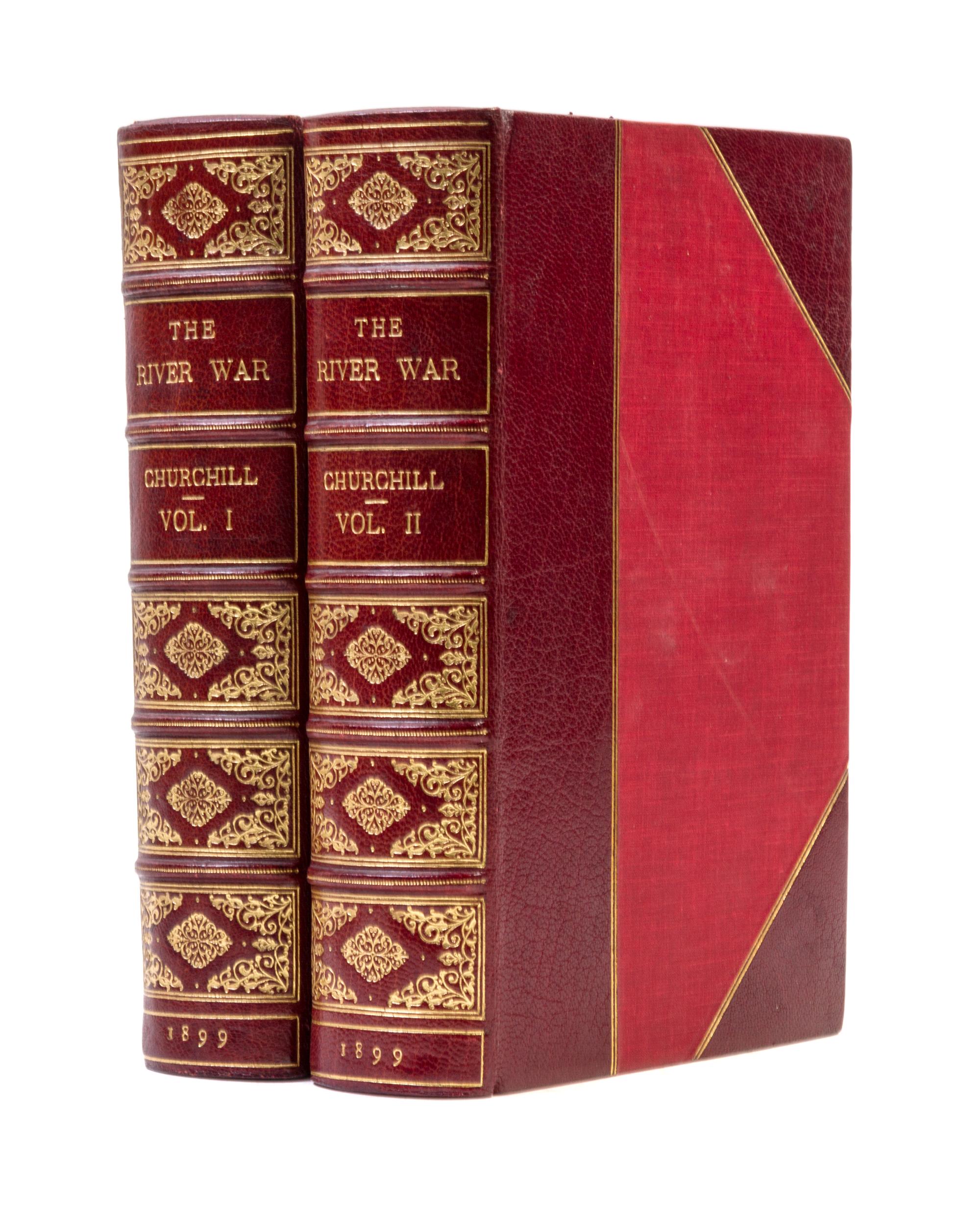 CHURCHILL, WINSTON. The River War. New York, 1900. 2 vols. First edition, 3rd impression. Bound by Zaehnsdorf.
