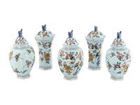 A Delft Earthenware Vase Garniture