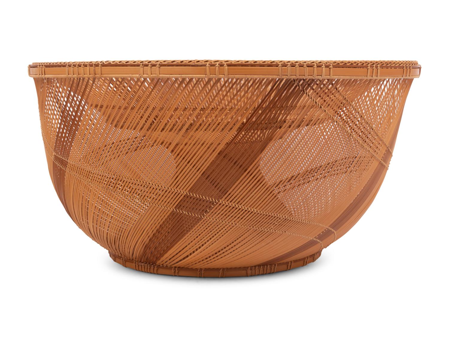 A Large Japanese Ikebana Bamboo Flower Arranging Basket