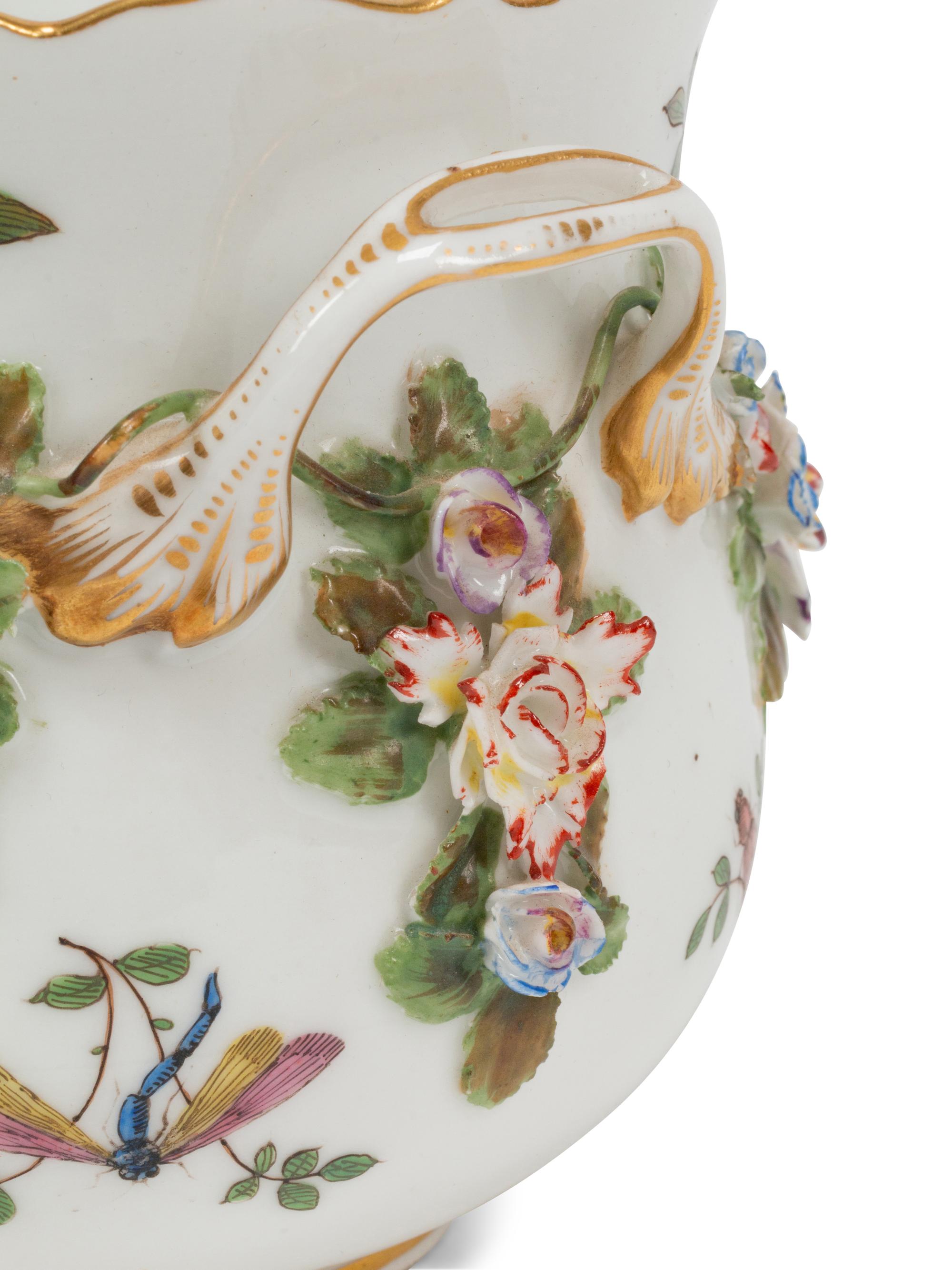 A Pair of German Porcelain Cache Pots