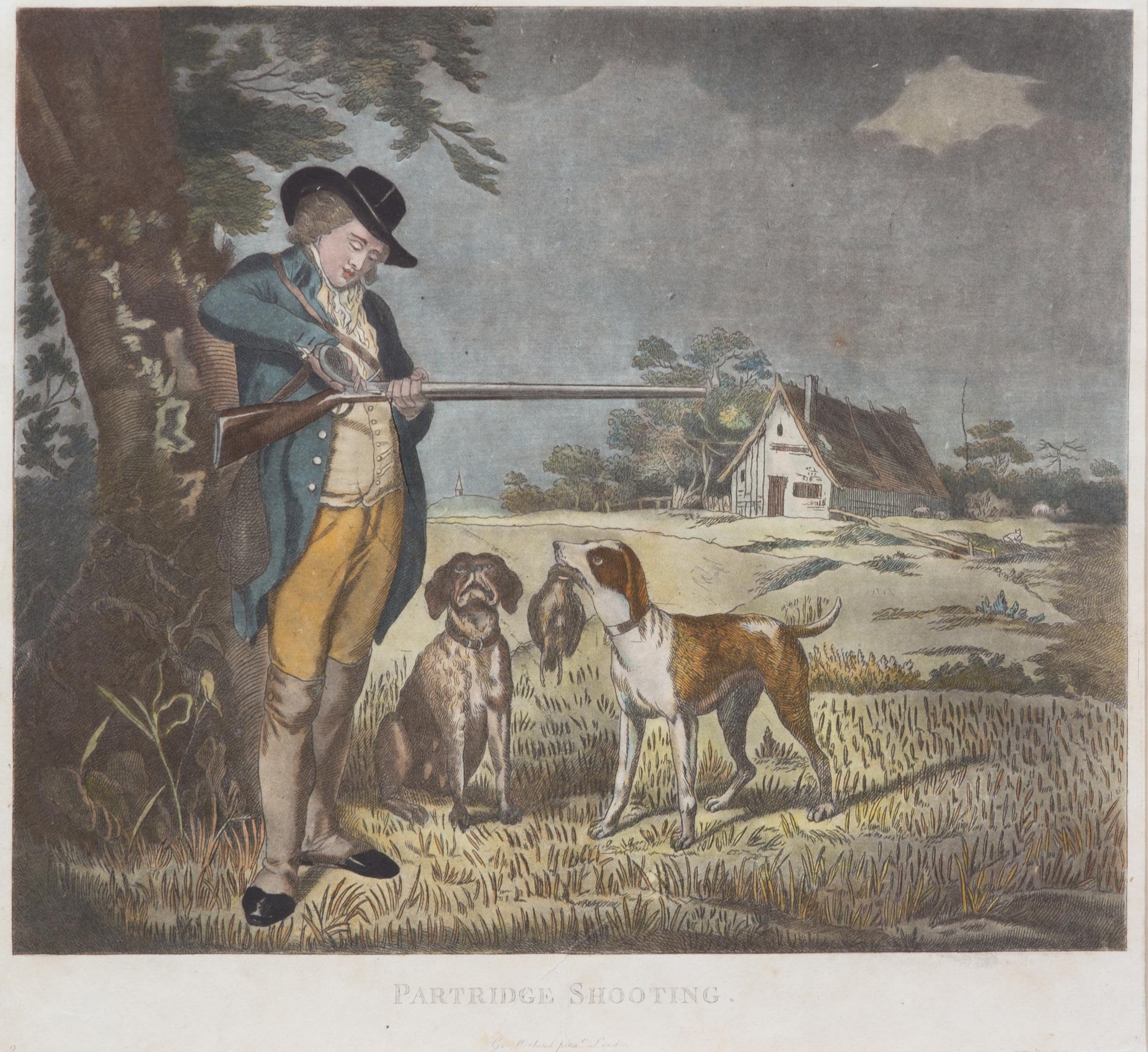 George MORLAND, after Image 11 3/4 x 14 inches. — Partridge Shooting, Plate 2