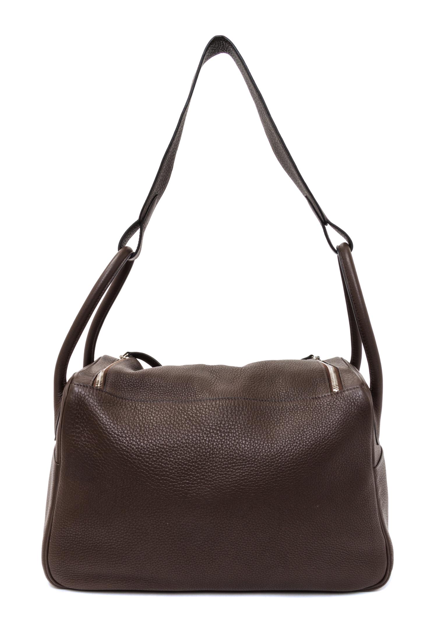 An Hermes Cafe Taurillon Clemence Lindy 34 Handbag, 13.5" x 8" x 7".