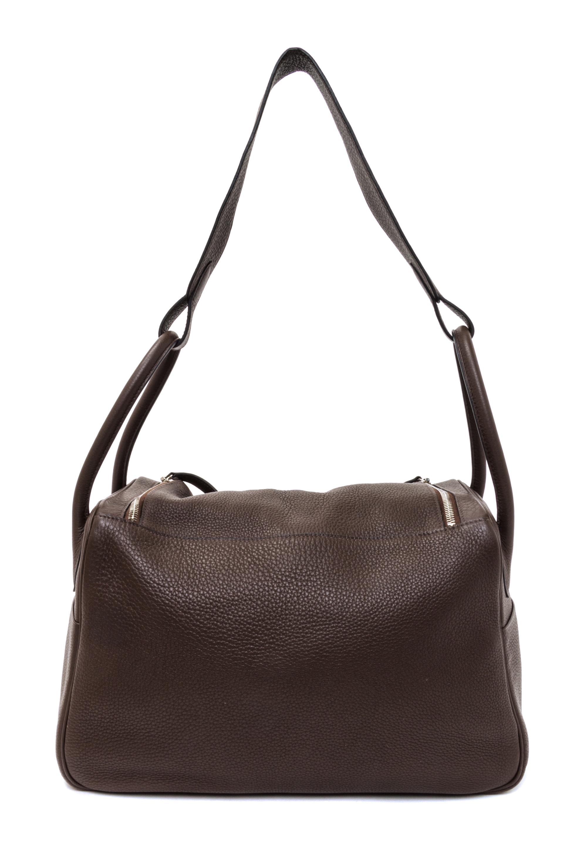 An Hermes Cafe Taurillon Clemence Lindy 34 Handbag, 13.5" x 8" x 7".
