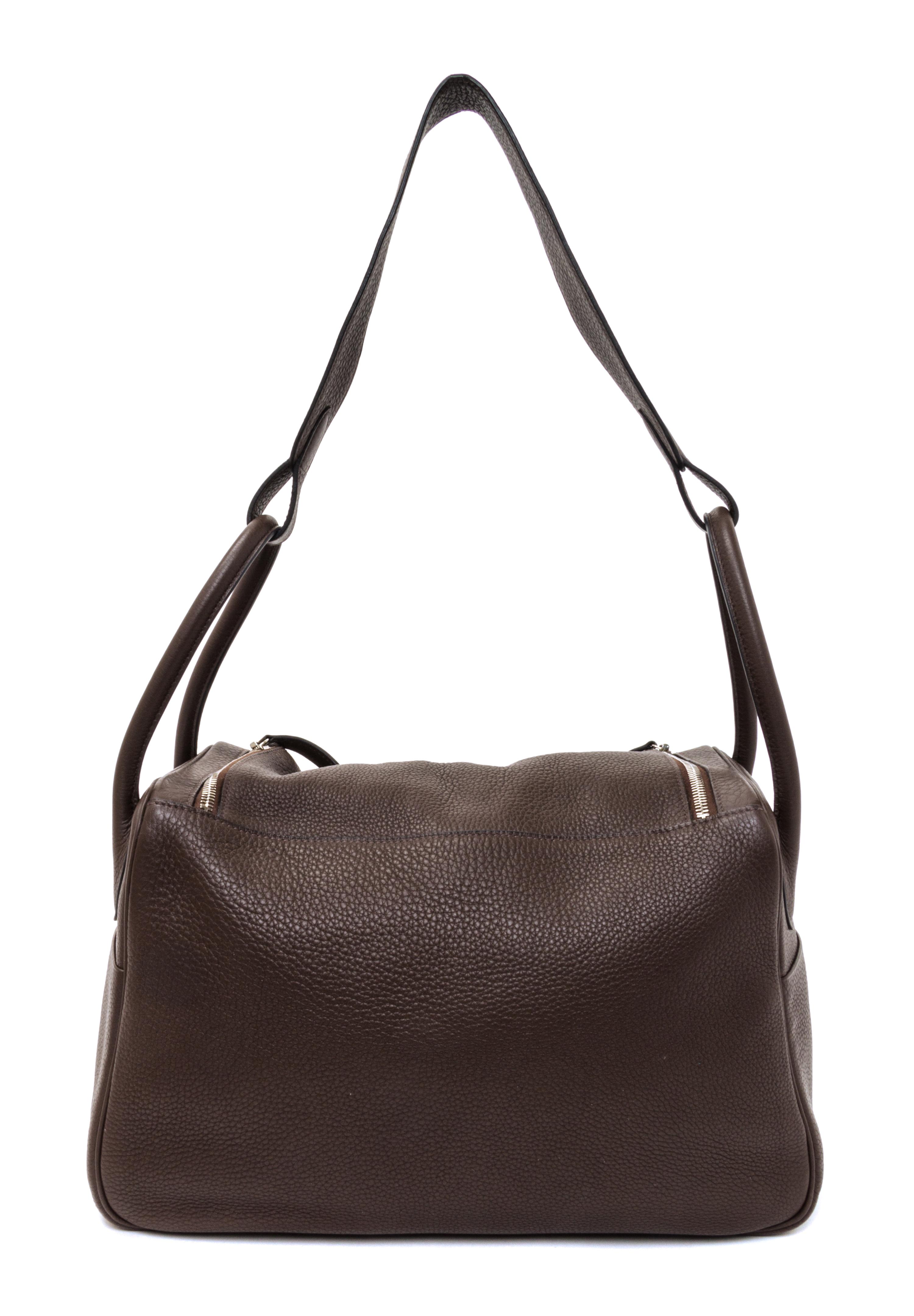 An Hermes Cafe Taurillon Clemence Lindy 34 Handbag, 13.5" x 8" x 7".