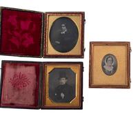 [EARLY PHOTOGRAPHY]. 23 cased images, incl. daguerreotype, ambrotype, and tintype portraits
