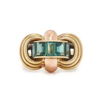 RETRO, BICOLOR GOLD AND TOURMALINE RING