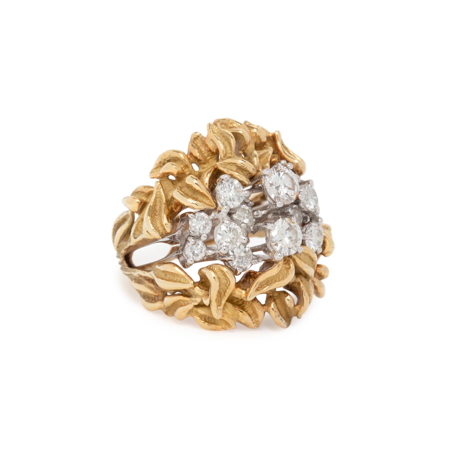 BICOLOR GOLD AND DIAMOND CONVERTIBLE RING
