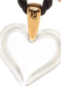 A Yellow Gold and Glass Heart Pendant/Necklace, Lalique,