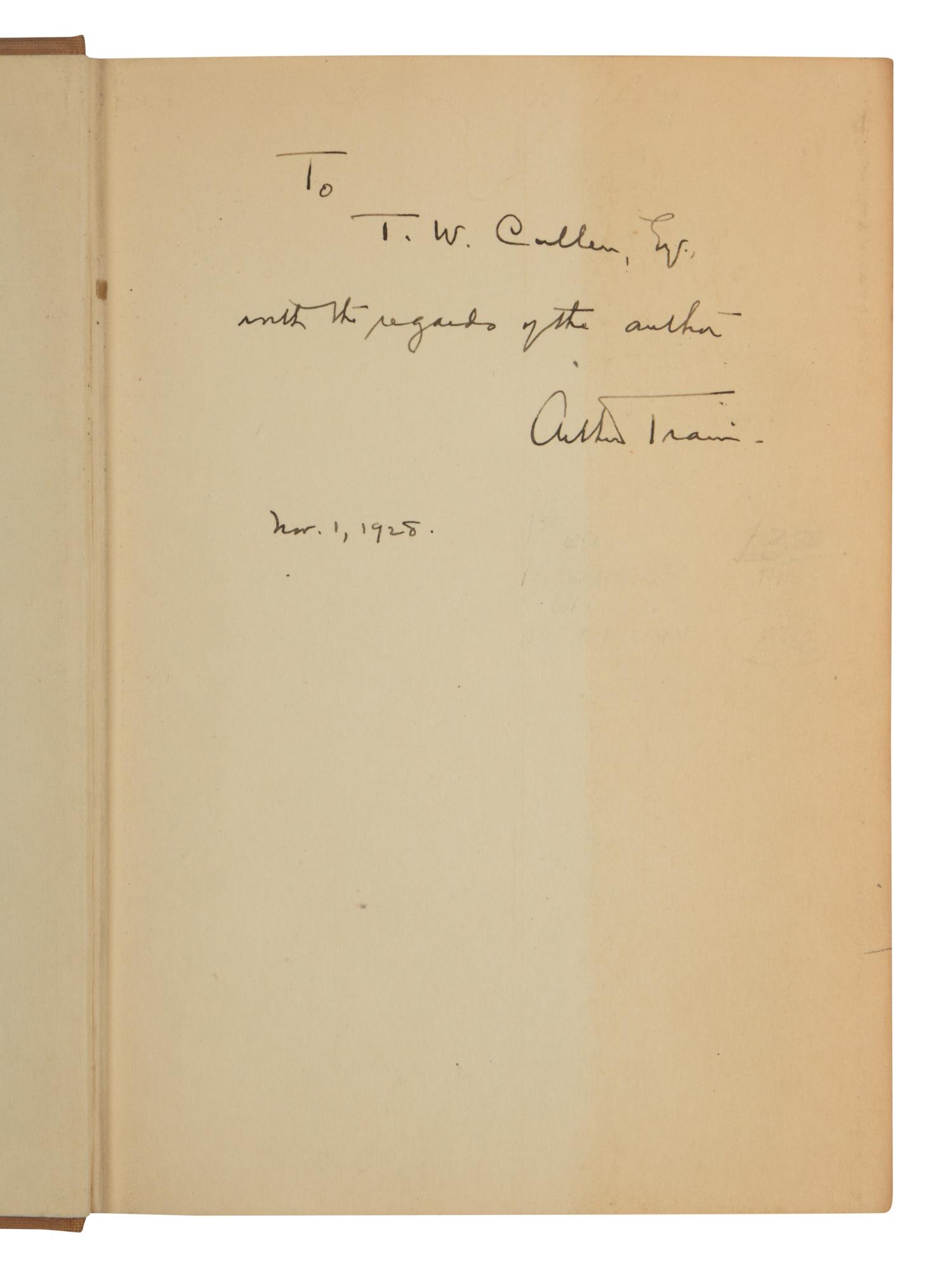 TRAIN, Arthur (1875-1945). A group of 3 FIRST EDITIONS, comprising: