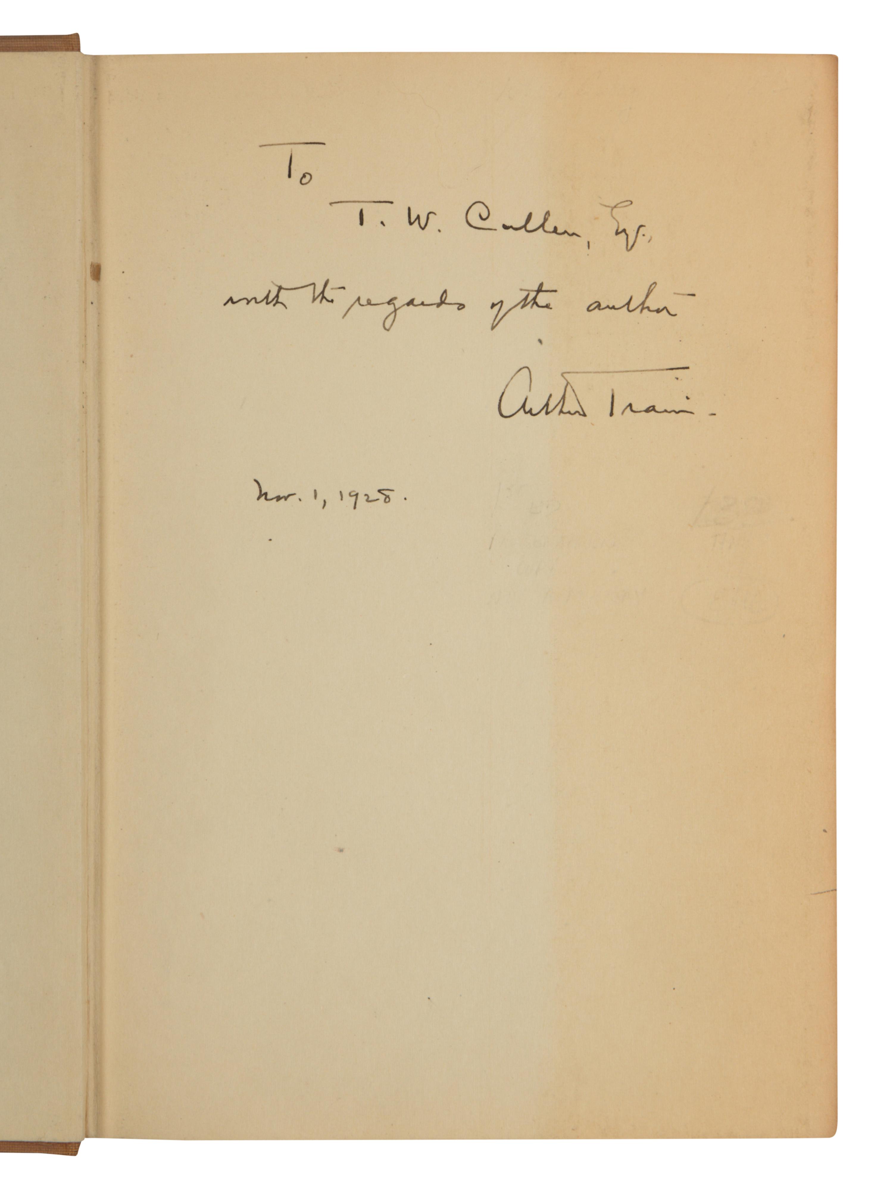TRAIN, Arthur (1875-1945). A group of 3 FIRST EDITIONS, comprising: