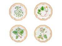 A Group of Four Royal Copenhagen Flora Danica Pattern Dinner Plates — 20TH CENTURY