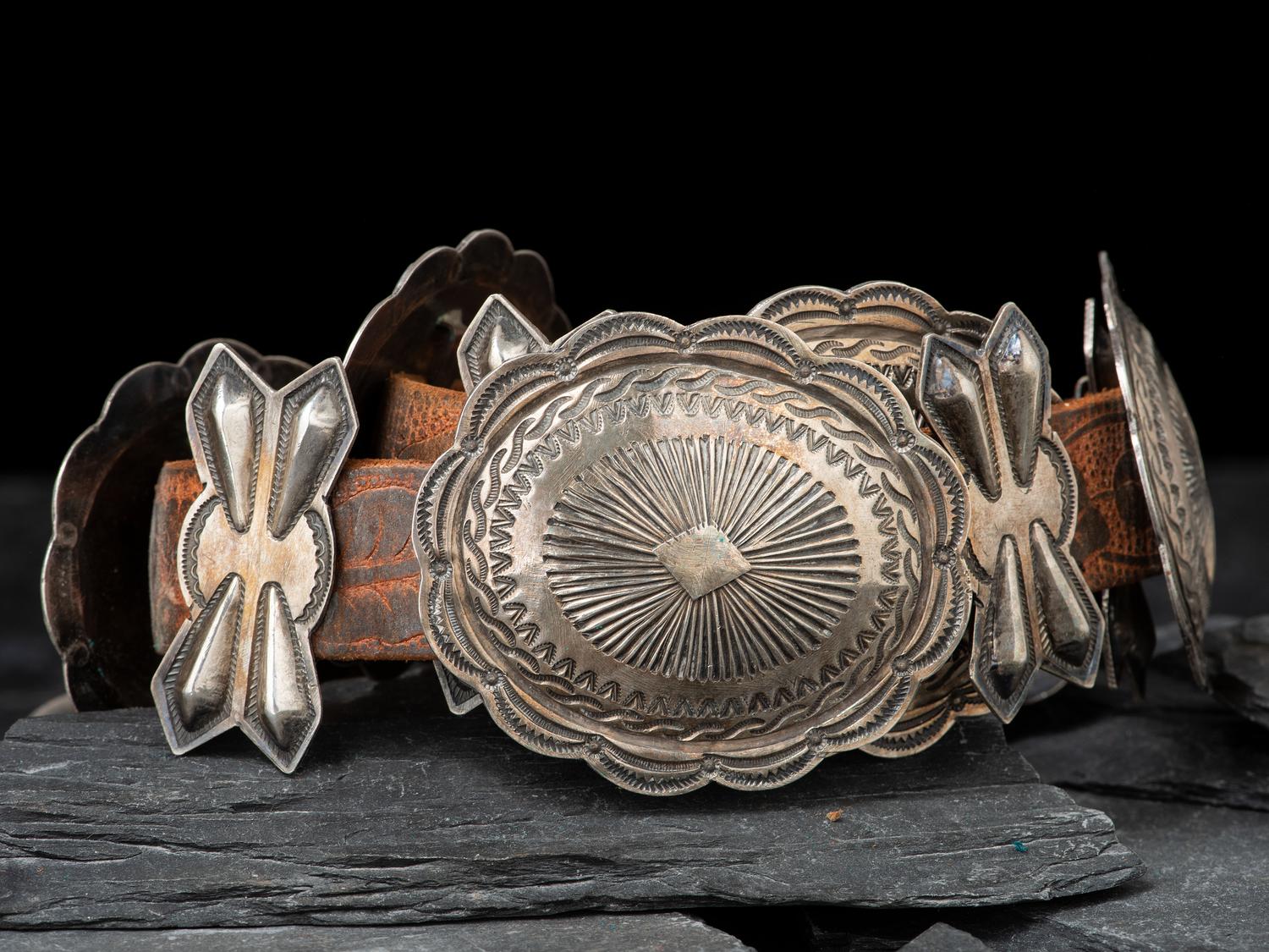 Navajo Silver Concha Belt