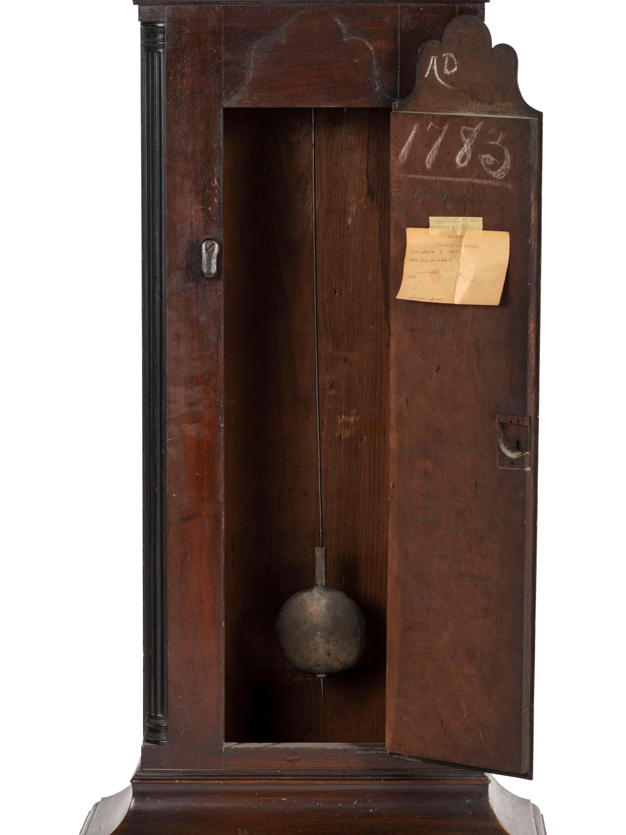 A German-Pennsylvania Mahogany Tall Case Clock