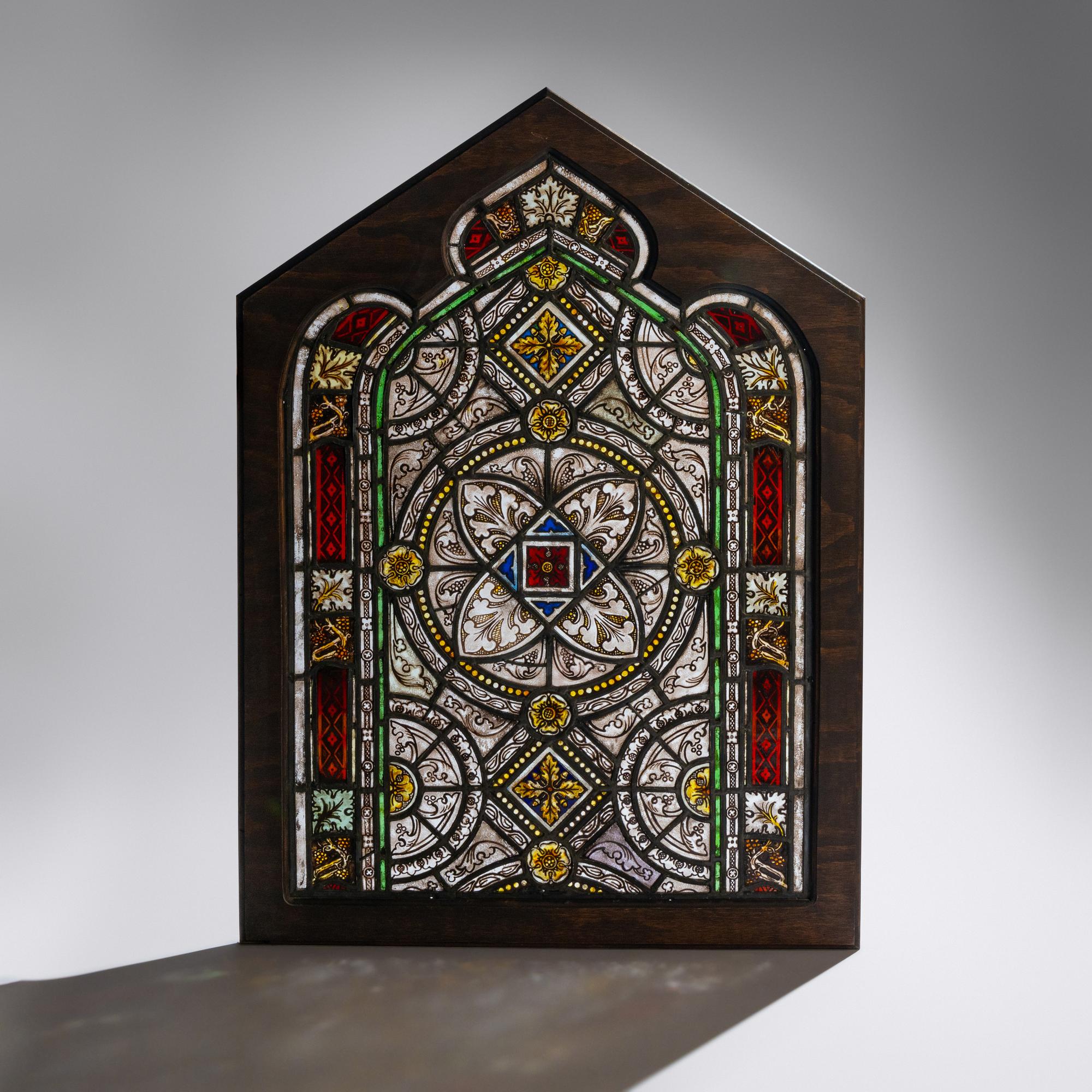 Framed window with Gothic arch
