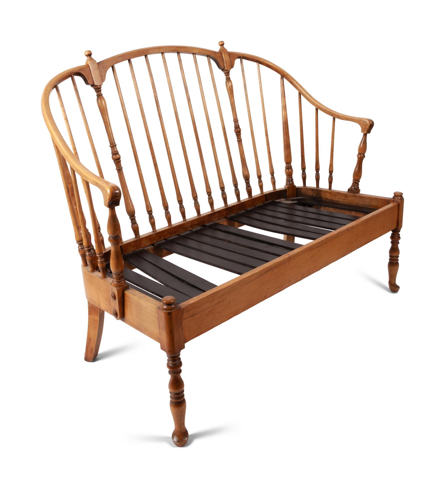 An American Settee and Ladderback Rocker